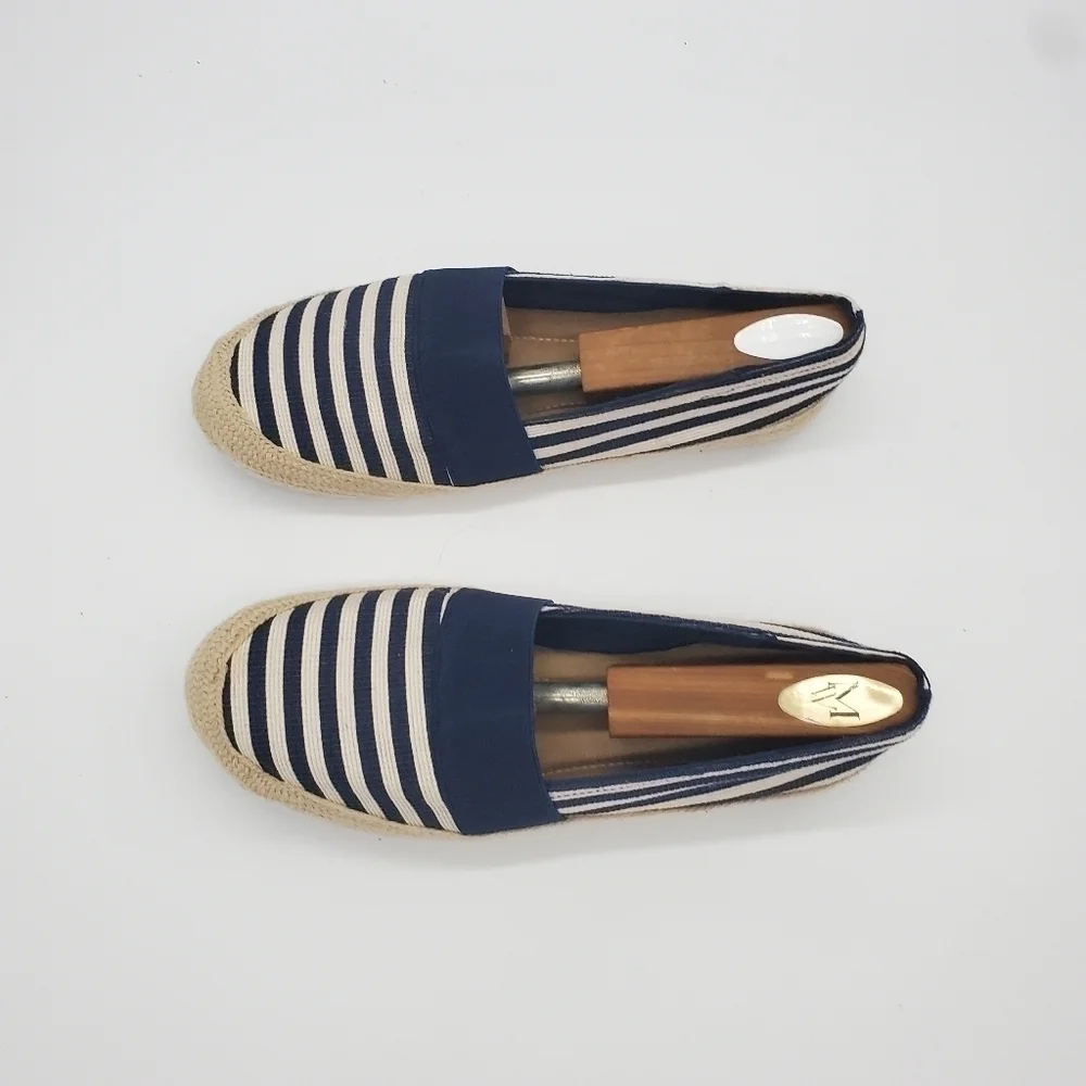 Mia Fabbiolla Striped  Espadrilles Slip-on Shoes Navy Women's 9.5 Shoes